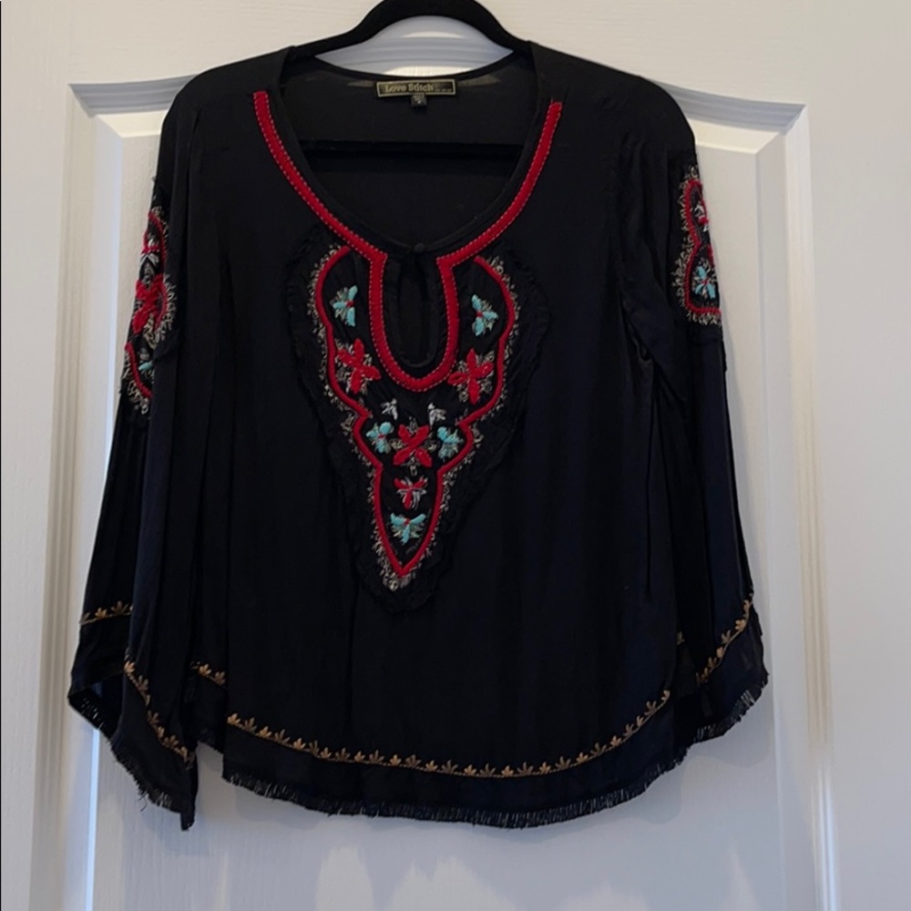 Black printed multi color blouse